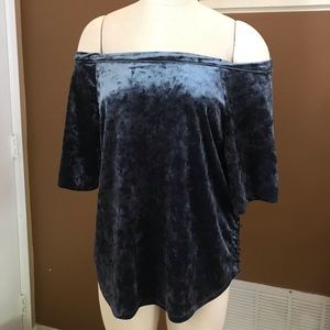 Off The Shoulder Velvet Blouse